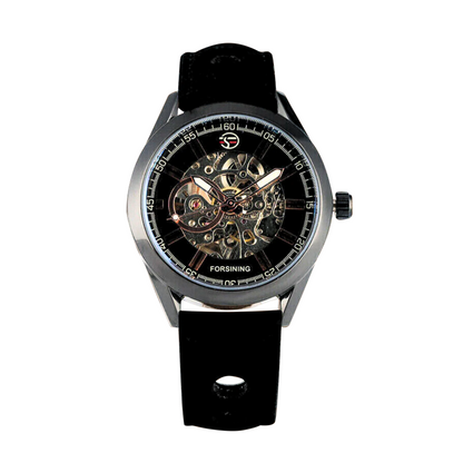 Felipe™ | Bold Men’s Skeleton Leather Watch